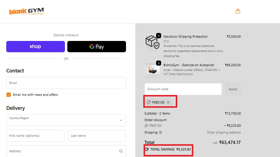 bionicgym 20 percent off coupon code.webp